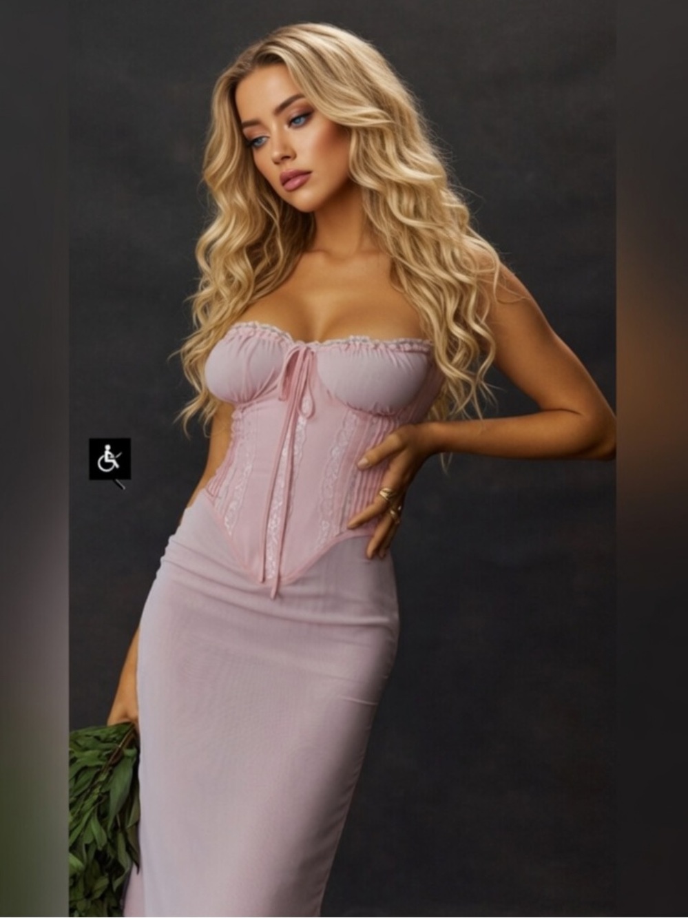 HOUSE OF CB 'Syrah' Soft Peach Lace Back Midi Dress/Size XS(Plus)-US 2-4 $255